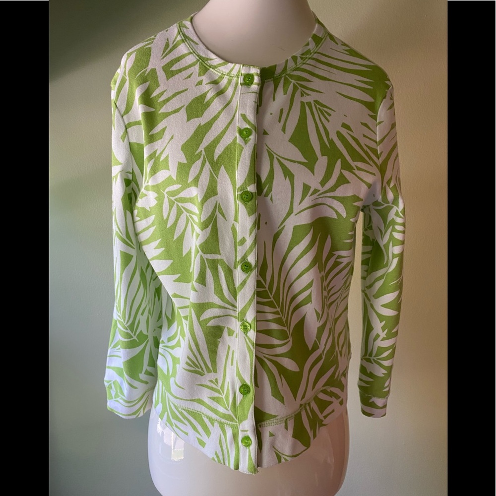Summer print cotton cardigan